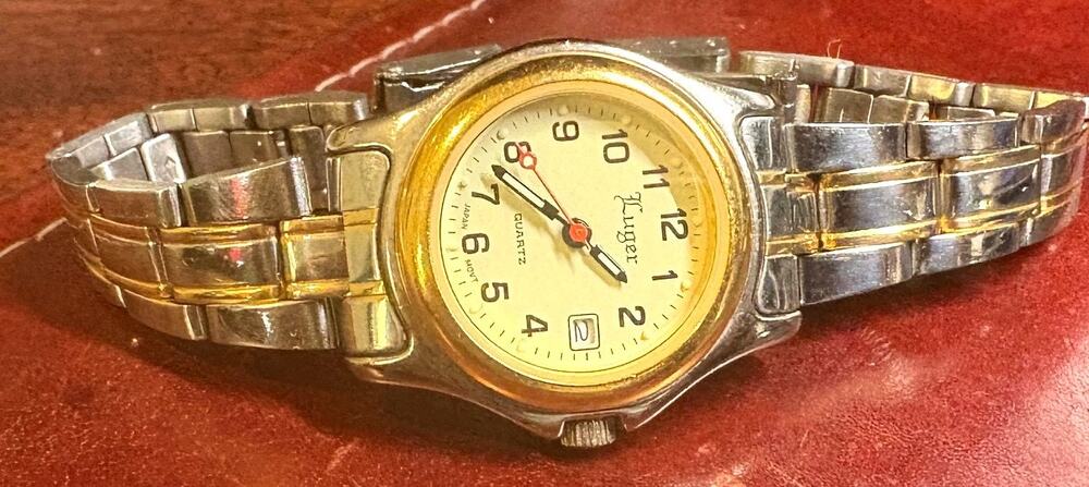 Women's Two Tone 28mm Luger Watch, Date Window
